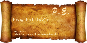 Pray Emilián névjegykártya